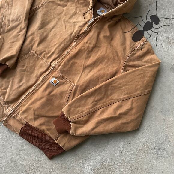 Vintage Y2K Carhartt J131 brown hooded active work wear jacket - Picture 4 of 8